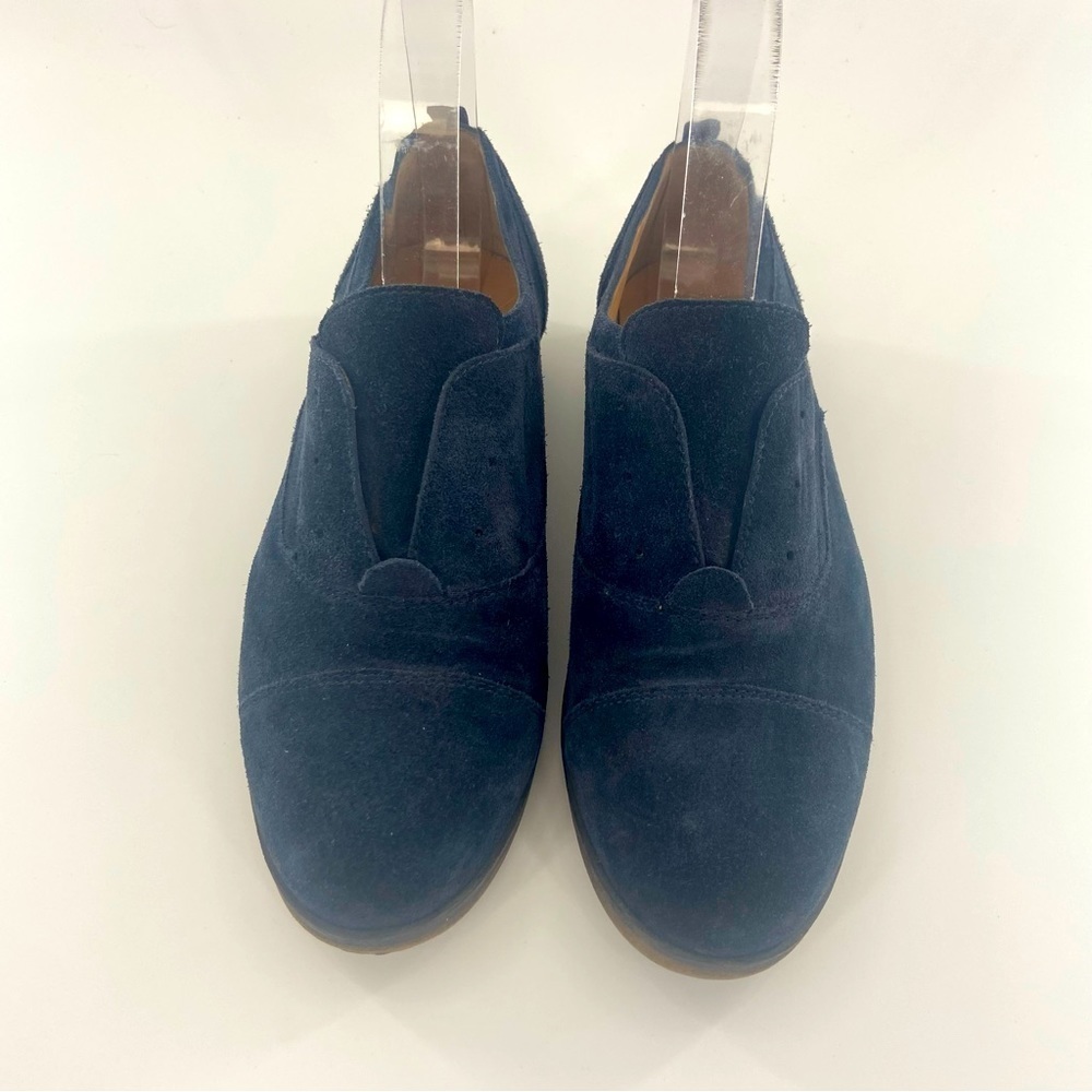 Franco Sarto Blue Suede Slip On Oxfords Size 7